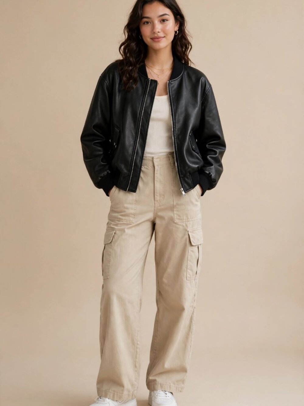 Alo Yoga Faux Leather Premier Bomber Jacket Black NWT Size S